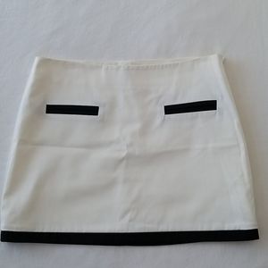 Black and white mini skirt